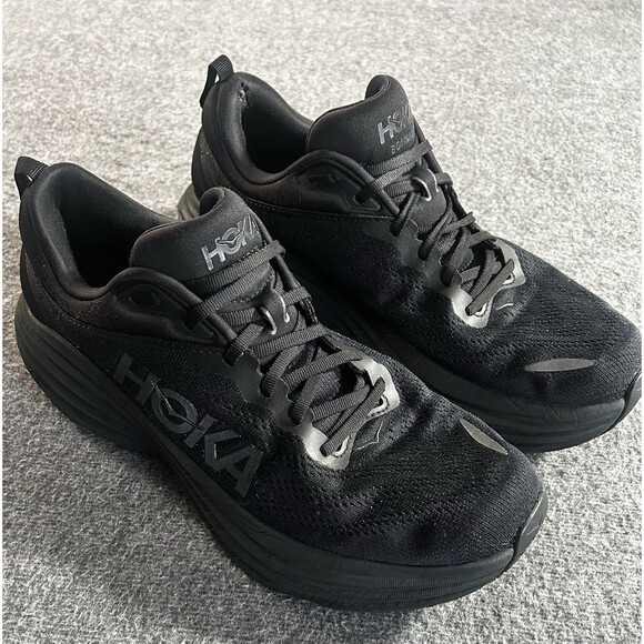 HOKA ONE ONE Men’s Size 11D Bondi 8 Running Shoes All Black Ultra Cushioned $165 main image 13
